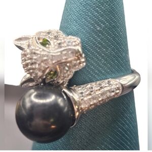 Leopard Head Shungite Ring